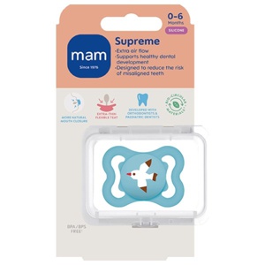 MAM Supreme Silikone Sut 0-6 mdr. - Blå produktbillede