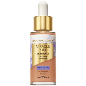 Max Factor Miracle Pure 2in1 Skin Reset Serum Foundation 60-80 Light to Medium 30ml produkt bild