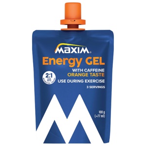 Maxim Energigel Appelsin med koffein, 100 g produktbilde