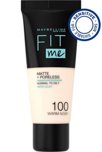 Maybelline Fit Me Matte & Poreless Foundation Warm Ivory 100 produkt bild