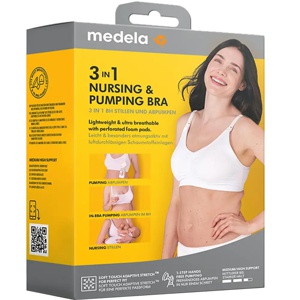 Medela 3-i-1 amme- og pumpe-BH hvit Large produktbilde