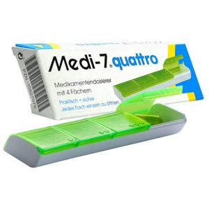 Medi 7 quattro Medikamentendosierer 4-Fächer grün Produktbild