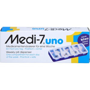 Medi 7 uno Medikamentendosierer für 7 Tage blau Produktbild