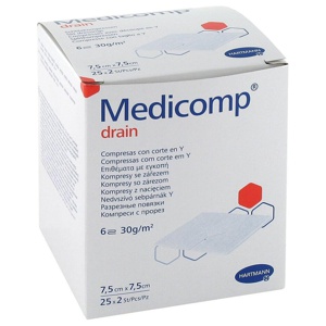 MEDICOMP drain Schlitzkomp.steril 7,5x7,5 cm Produktbild