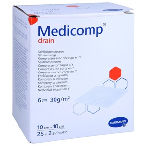 MEDICOMP drain Schlitzkomp.steril 10x10 cm 6fach Produktbild