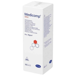 Medicomp Extra Kompressen 7,5x7,5 cm unsteril, 100 St Kompressen Produktbild
