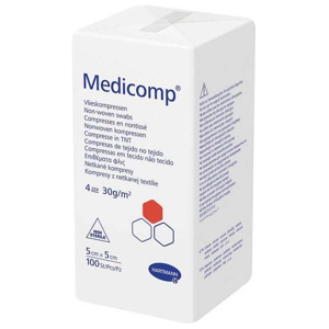 Medicomp Kompressen 5x5 cm unsteril, 100 St Kompressen Produktbild