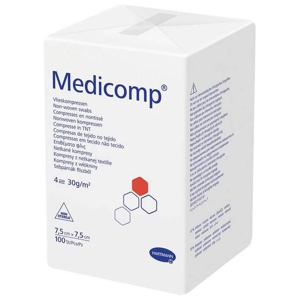 Medicomp Kompressen 7,5x7,5 cm unsteril, 100 St Kompressen Produktbild