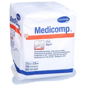 MEDICOMP Vlieskomp.unsteril 7,5x7,5 cm 4fach Produktbild