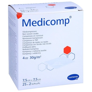MEDICOMP Vlieskomp.steril 7,5x7,5 cm 4fach Produktbild