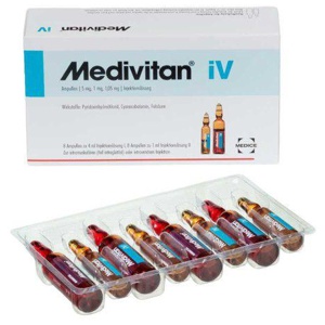 Medivitan iV 8 Doppel-Ampullen bei Vitamin B-Mangel 8 St Ampullenpaare Produktbild