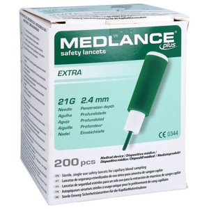 Medlance Plus Extra Sicherheitslanzetten 21 G, 200 St Lanzetten Produktbild