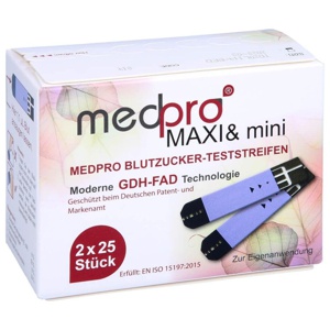 MEDPRO Maxi & mini Blutzucker-Teststreifen Produktbild