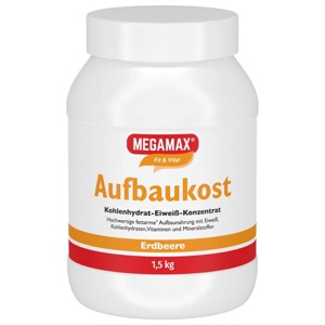 MEGAMAX Aufbaukost Erdbeere Pulver 1.5 kg Pulver Produktbild