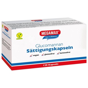 MEGAMAX Glucomannan Sättigungskapseln 120 St Kapseln Produktbild