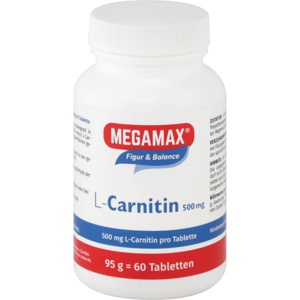MEGAMAX L Carnitin 500 mg Tabletten 60 St Tabletten Produktbild