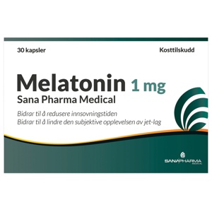 Melatonin 1 mg kapsler 30 stk produktbilde