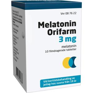 Melatonin Orifarm, filmdragerad tablett 3 mg 10 st produkt bild