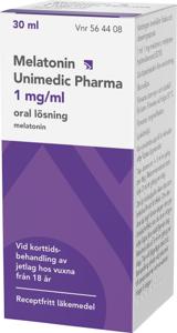 Melatonin Unimedic Pharma, oral lösning 1 mg/ml, 30 ml
