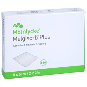 Melgisorb Plus Alginat Verband 5x5 cm steril Produktbild