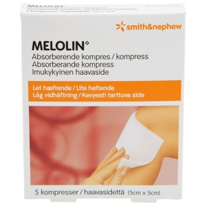 Melolin Steril Kompress 5 x 5 cm 5 stk produktbilde
