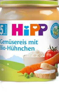 Menü Gemüsereis mit Hühnchen ab dem 5.Monat, 190 g Produktbild