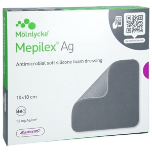 Mepilex Ag Schaumverband 10x10 cm steril, 5 St Verband Produktbild