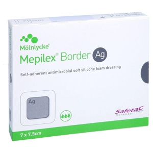 Mepilex Border Ag Schaumverband 7x7,5 cm steril, 5 St Verband Produktbild