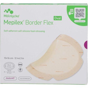MEPILEX Border Flex Schaumverb.haft.13x16 cm oval Produktbild