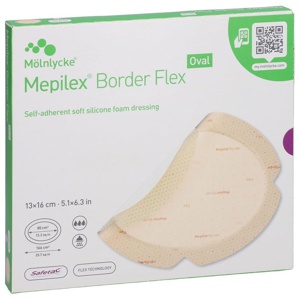 MEPILEX Border Flex Schaumverb.haft.13x16 cm oval Produktbild