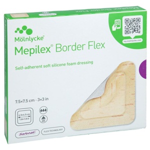 MEPILEX Border Flex Schaumverb.haft.7,5x7,5 cm Produktbild