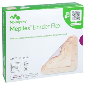 MEPILEX Border Flex Schaumverb.haft.7,5x7,5 cm Produktbild