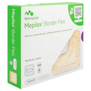 Mepilex Border Flex Schaumverband haft.10x10 cm, 10 St Verband Produktbild