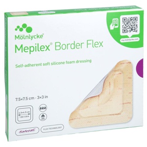 Mepilex Border Flex Schaumverband haft.7,5x7,5 cm, 5 St Verband Produktbild