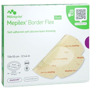 Mepilex Border Flex Schaumverband haft.7,8x10 cm oval, 5 St Verband Produktbild