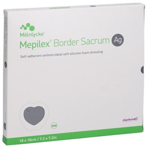 MEPILEX Border Sacrum Ag Schaumverb.18x18 cm ster. Produktbild