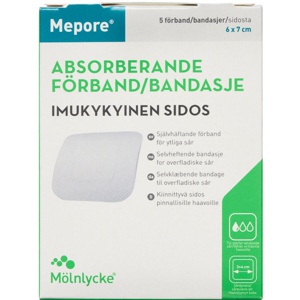 Mepore Selvklæbende Forbinding 6 x7 cm 5 stk produktbillede