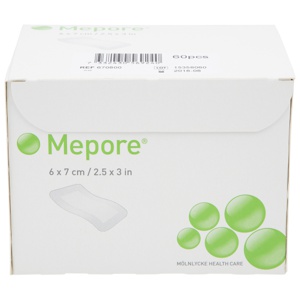 Mepore selvheftende kompress 6x7cm 60 stk produktbilde