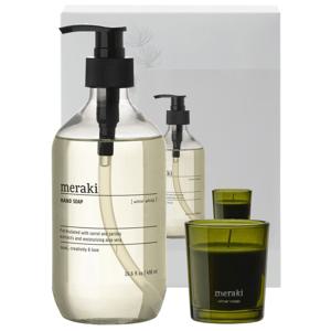 Meraki Christmas Gift Box Winter Whisp Hand Soap 60 ml & Winter Woods Candle 490 g produkt bild