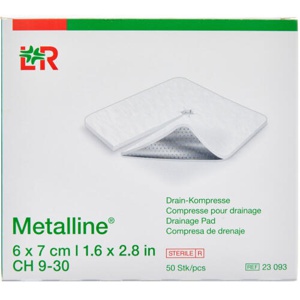 Metalline Drænkompres 6 x 7 cm 50 stk. produktbillede