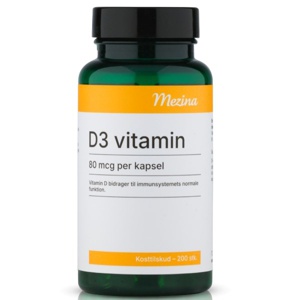 Mezina D3 vitamin 80 mcg   200 kapsler produktbillede