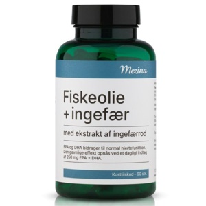 Mezina Fiskeolie med ekstrakt af Ingefærrod   90 kapsler produktbillede