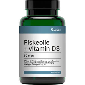 Mezina Fiskeolie + Vitamin D3 50 mcg 160 stk produktbillede