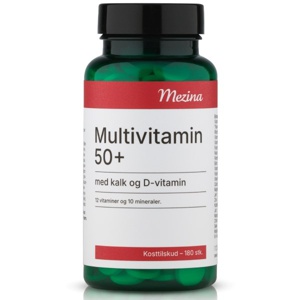 Mezina Multi 50+ Kalk og D vitamin   180 tabletter produktbillede