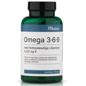 Mezina Omega 3-6-9 med vitamin ADEK   90 kapsler produktbillede
