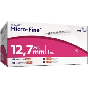 Micro-Fine insulinsprøyte U-100 1 ml 29G/12,7 mm 100 stk produktbilde