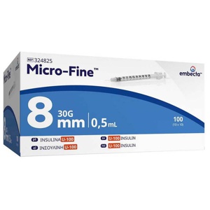 Micro-Fine Insulinspritze U100 8 mm, 100 St Spritzen Produktbild