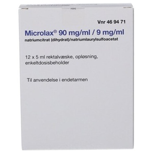 Microlax 2care4 90/9 mg/ml rektalvæskeopløsning - 12x5 ml. produktbillede