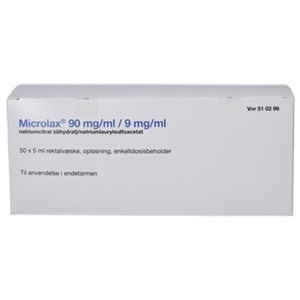 Microlax 2care4 90/9 mg/ml rektalvæskeopløsning - 50x5 ml. produktbillede