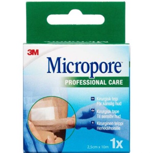 Micropore Kirugisk Tape 2,5 cm x 10 m produktbillede